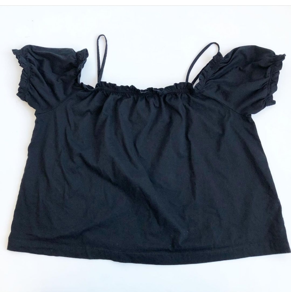 H&M black cold shoulder top